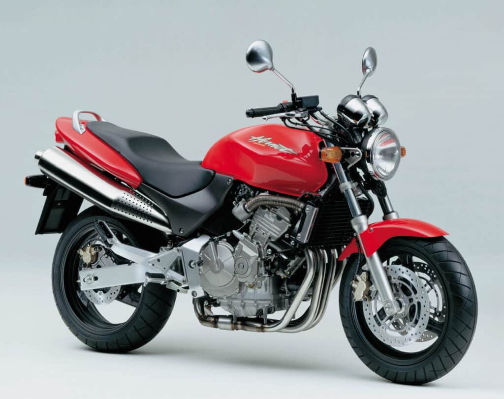 Red 1998 Honda Hornet 600