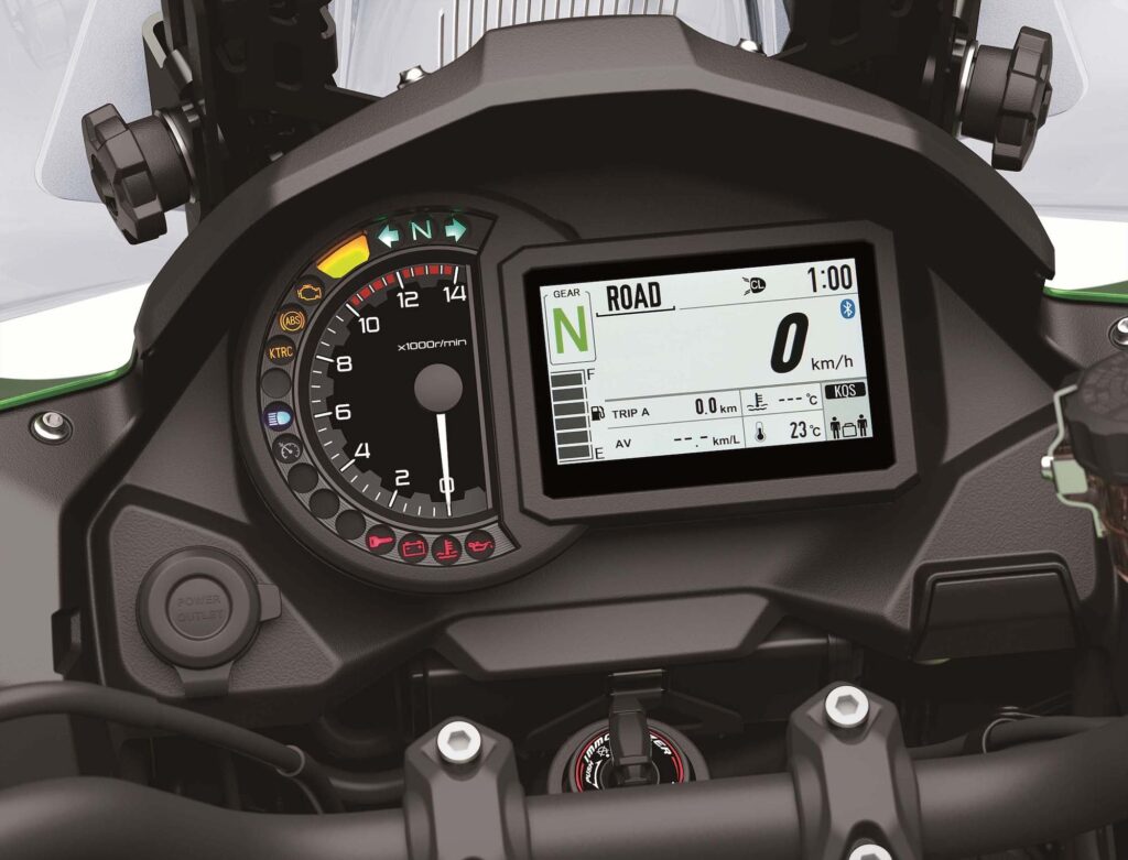 2019 Kawasaki Versys 1000 LT dash and controls 1