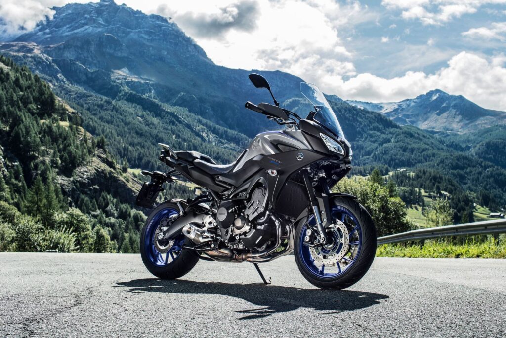 2020 Yamaha Tracer 900 in front of mountains