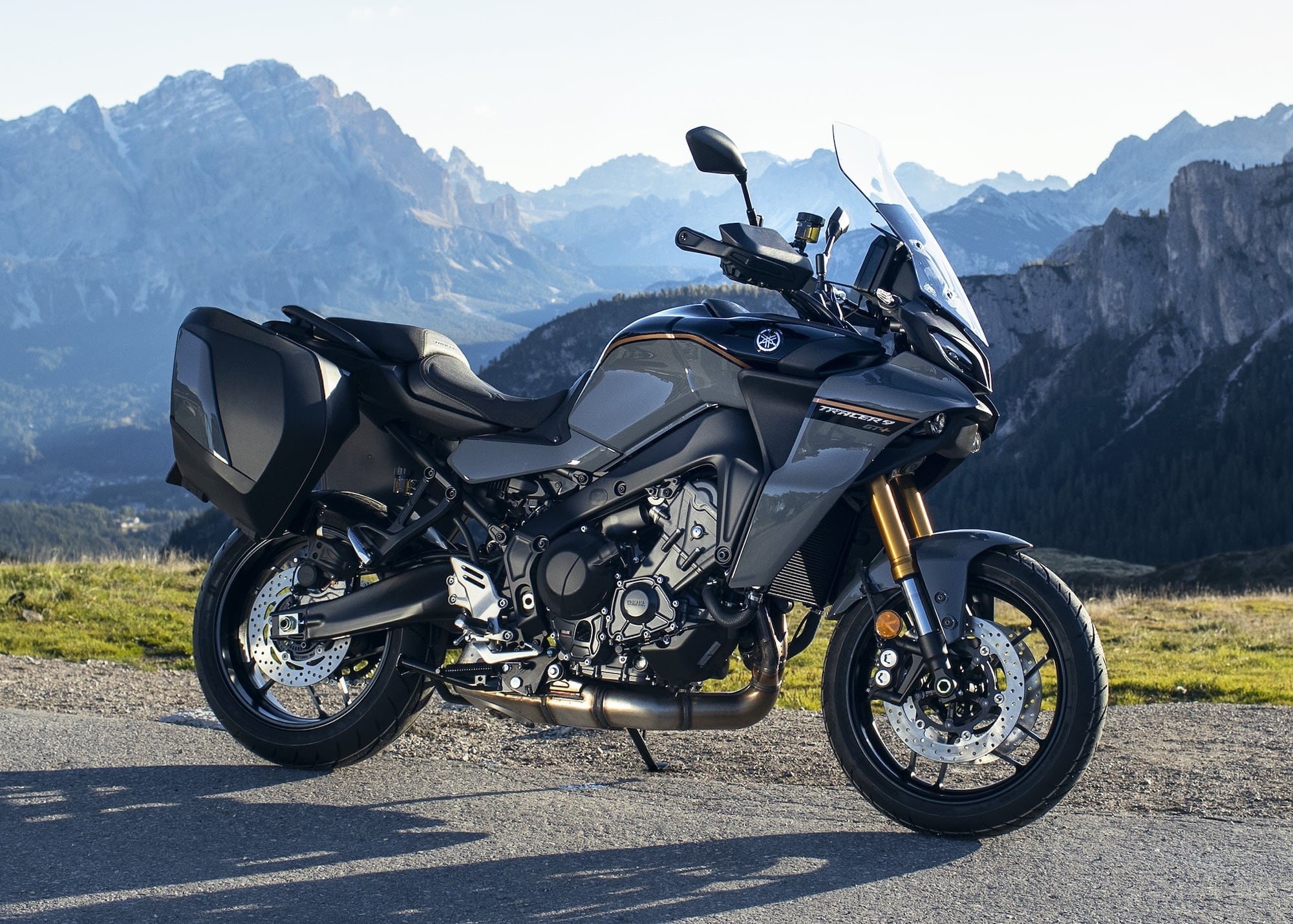 2023 Yamaha Tracer 9 GT+ rhs static image by mountains