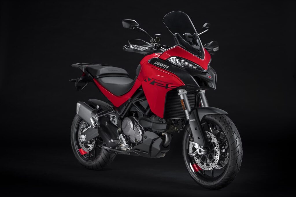 Red Ducati Multistrada V2 S studio front quarter