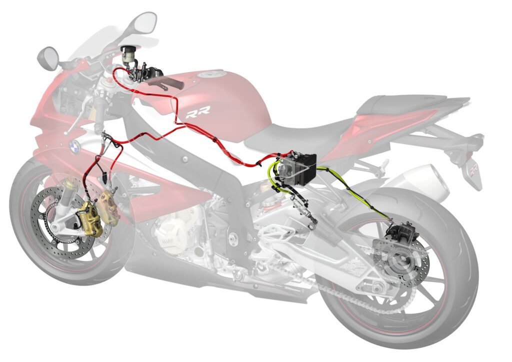 Brake system on a BMW S 1000 RR