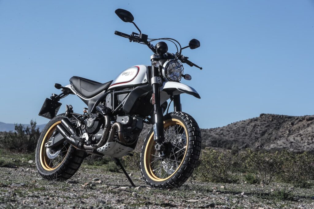 Ducati Scrambler Desert Sled RHS white static