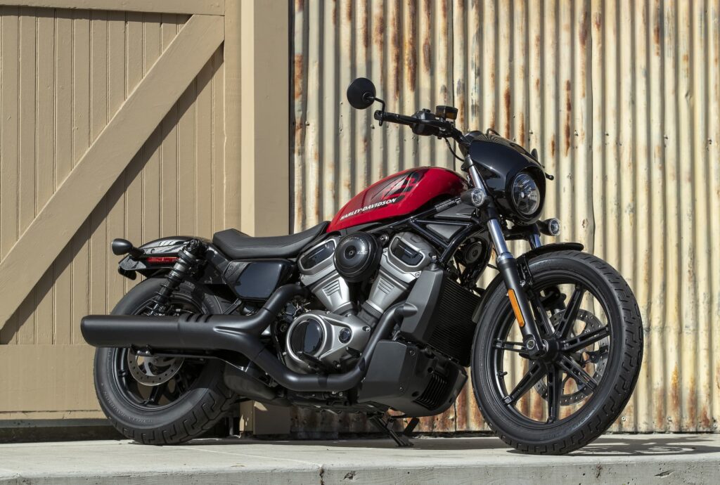 2022 Harley-Davidson Nightster parked in front of garage