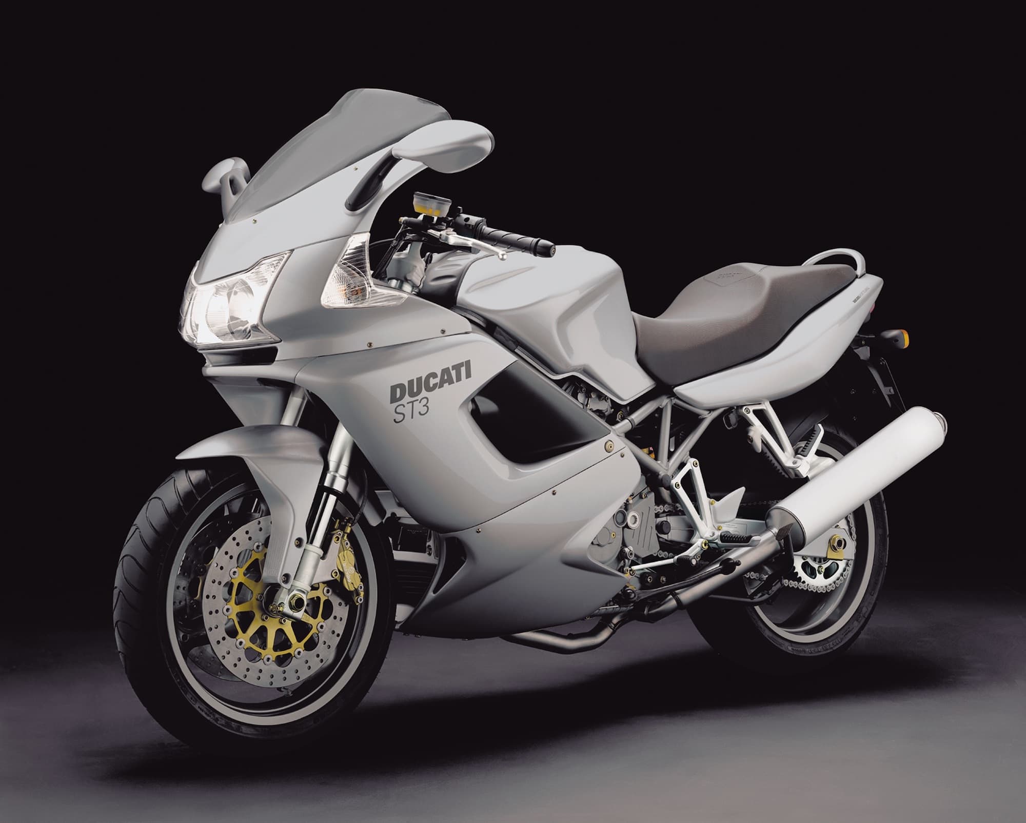 Ducati ST3 silver studio LHS front 3-4