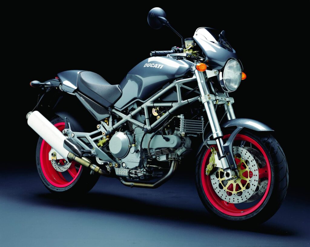 2003 Ducati Monster 1000 black rhs front 3-4