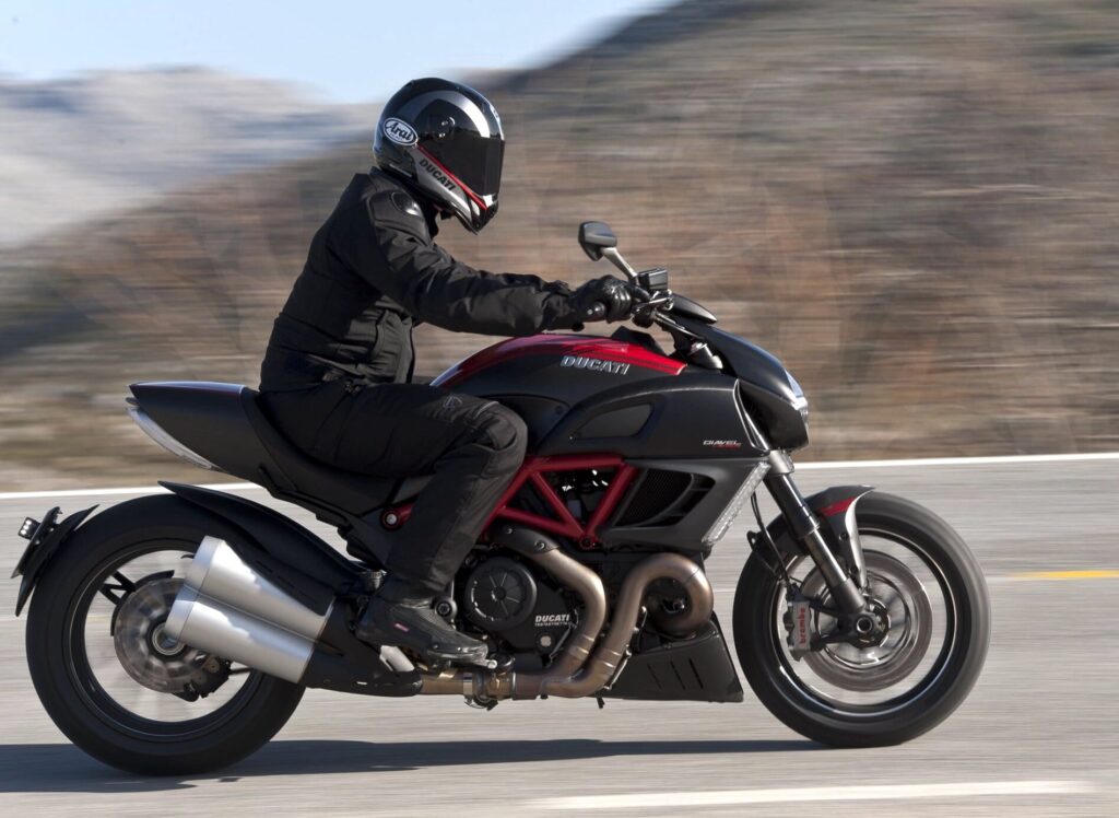 2011 Ducati Diavel action rhs riding position