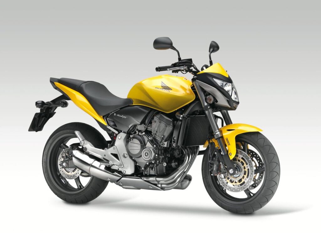 2011 Honda CB600F Hornet Yellow RHS 3-4 studio