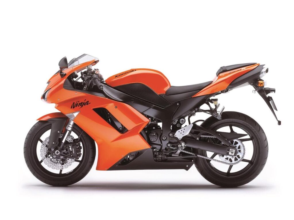 2007-2008 Kawasaki ZX-6R 600 599 Orange LHS