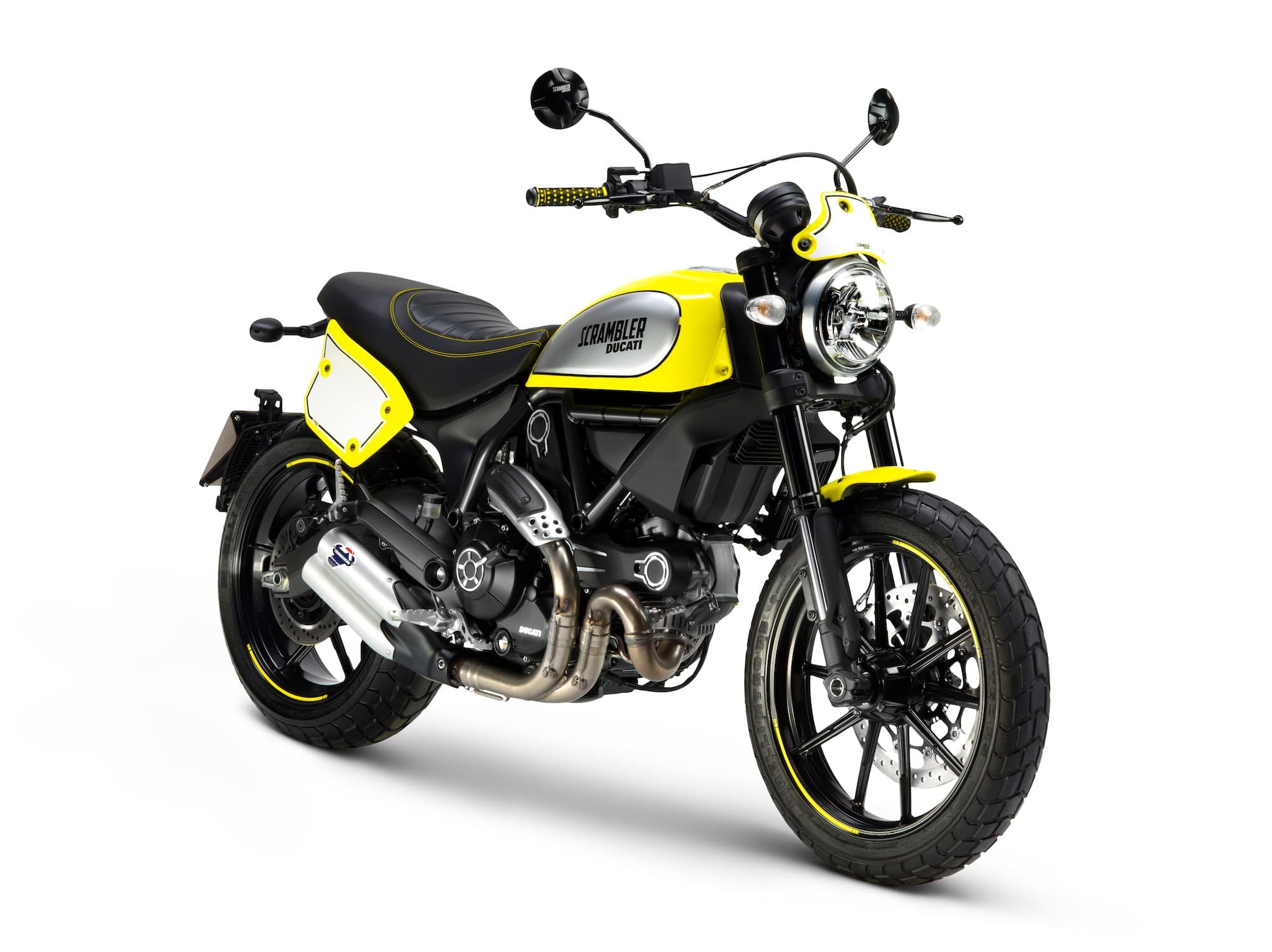 Ducati Scrambler Flat Track Pro Yellow rhs 3-4 web