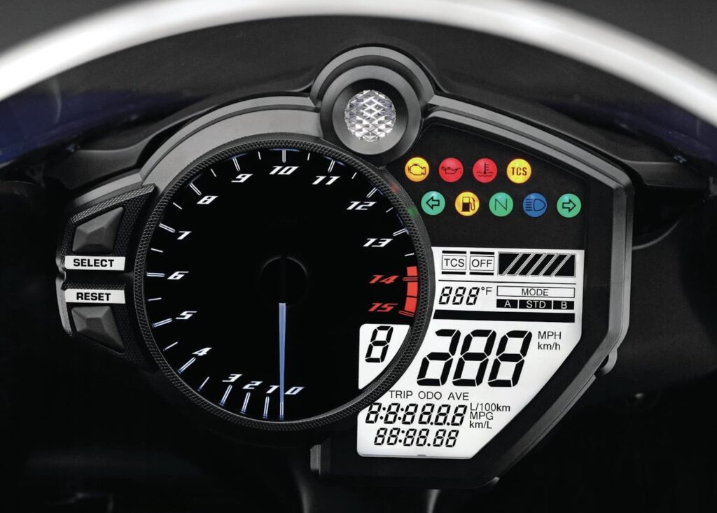 2012-2014 Yamaha YZF-R1 instrument cluster with TC light