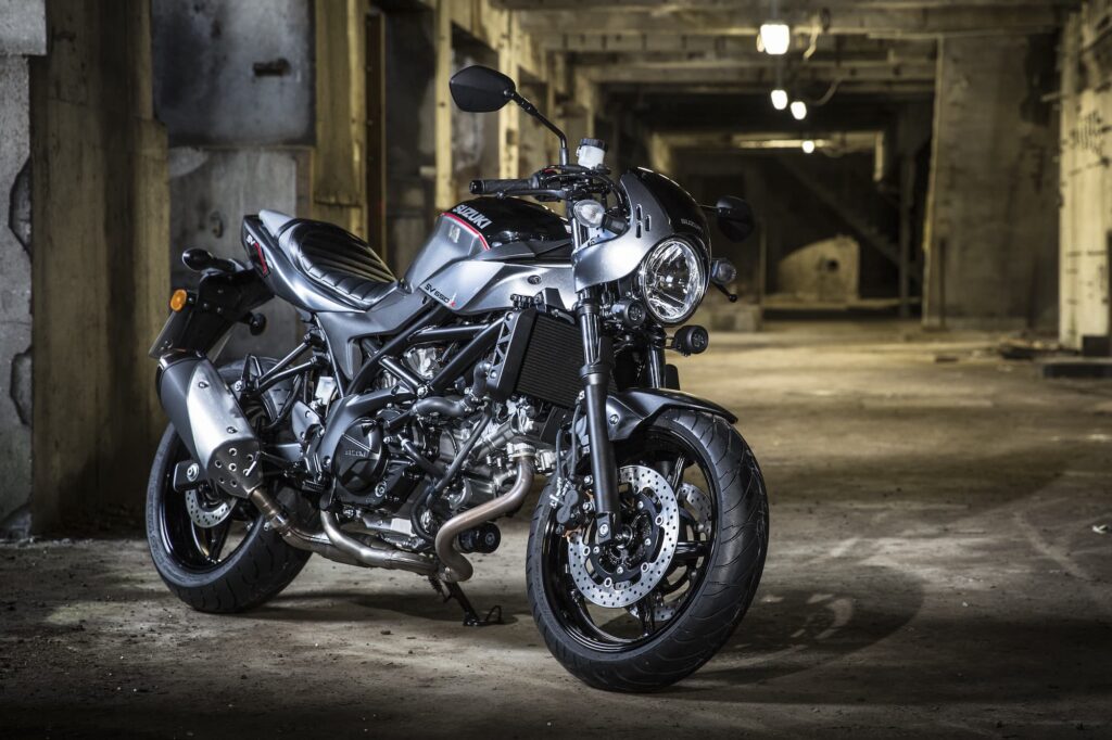 2020 Suzuki SV650X parked warehouse