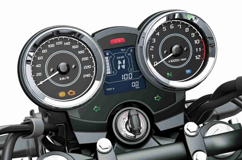 2022 Kawasaki Z650RS twin gauges