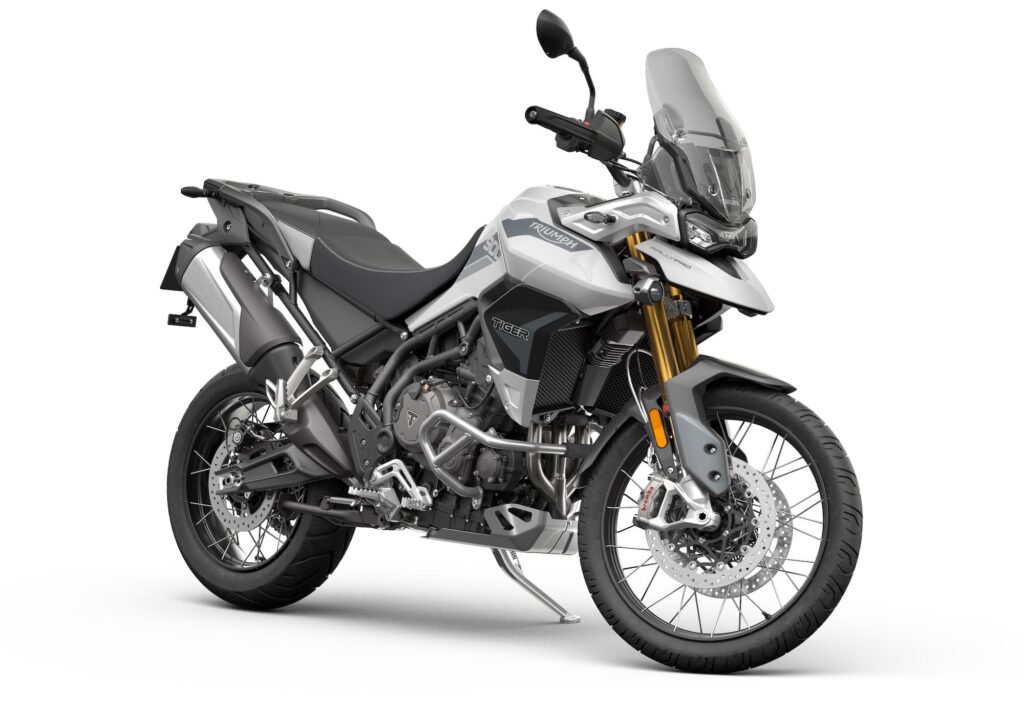 2020 Triumph Tiger 900 Rally Pro RHS front 3-4 studio white