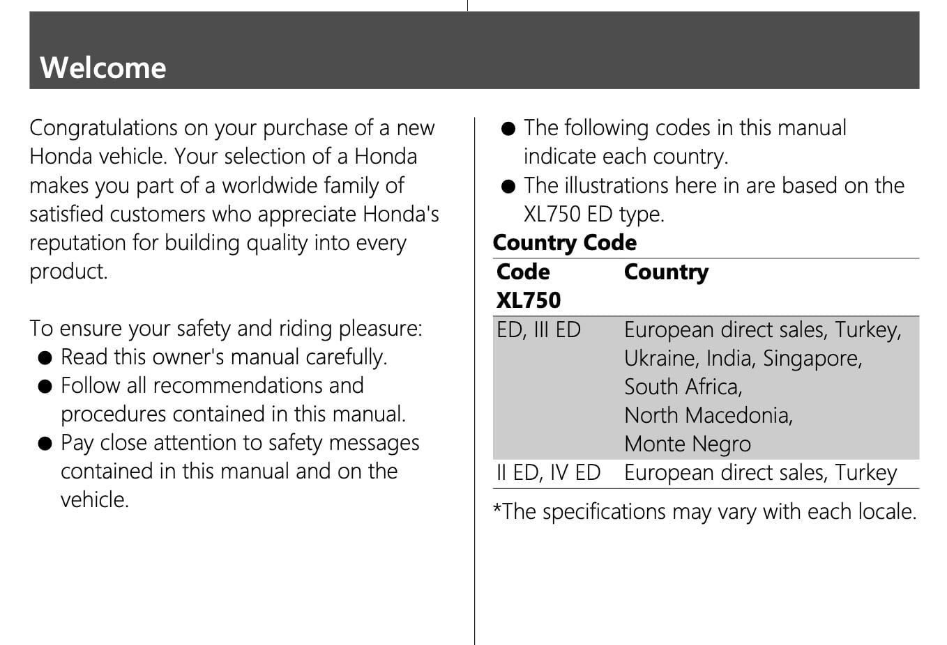 Honda XL750 Transalp maintenance schedule cover