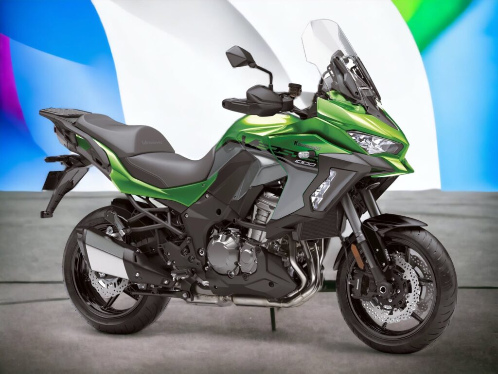 2020 Kawasaki Versys 1000 Green RHS 3-4-colour background