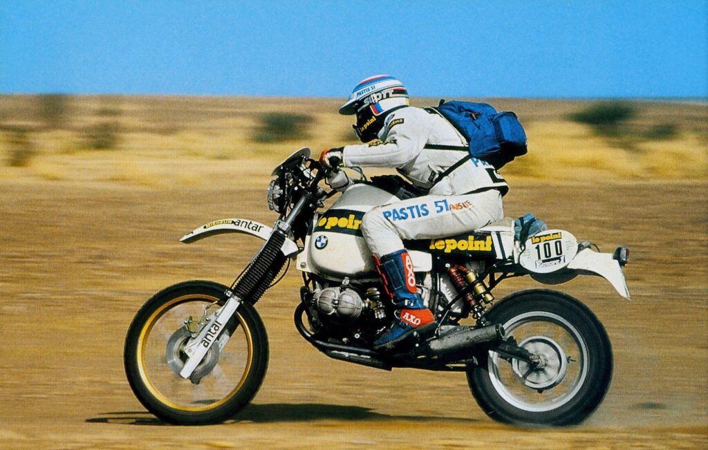 Hubert Auriol on BMW R 80 GS at Paris Dakar LHS