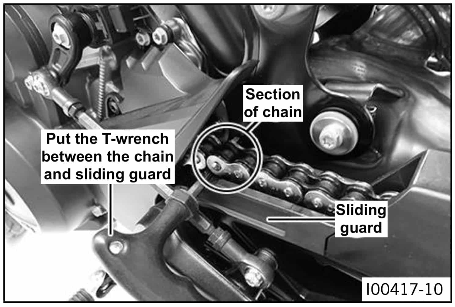 KTM 890 SMT adjusting chain tension 2