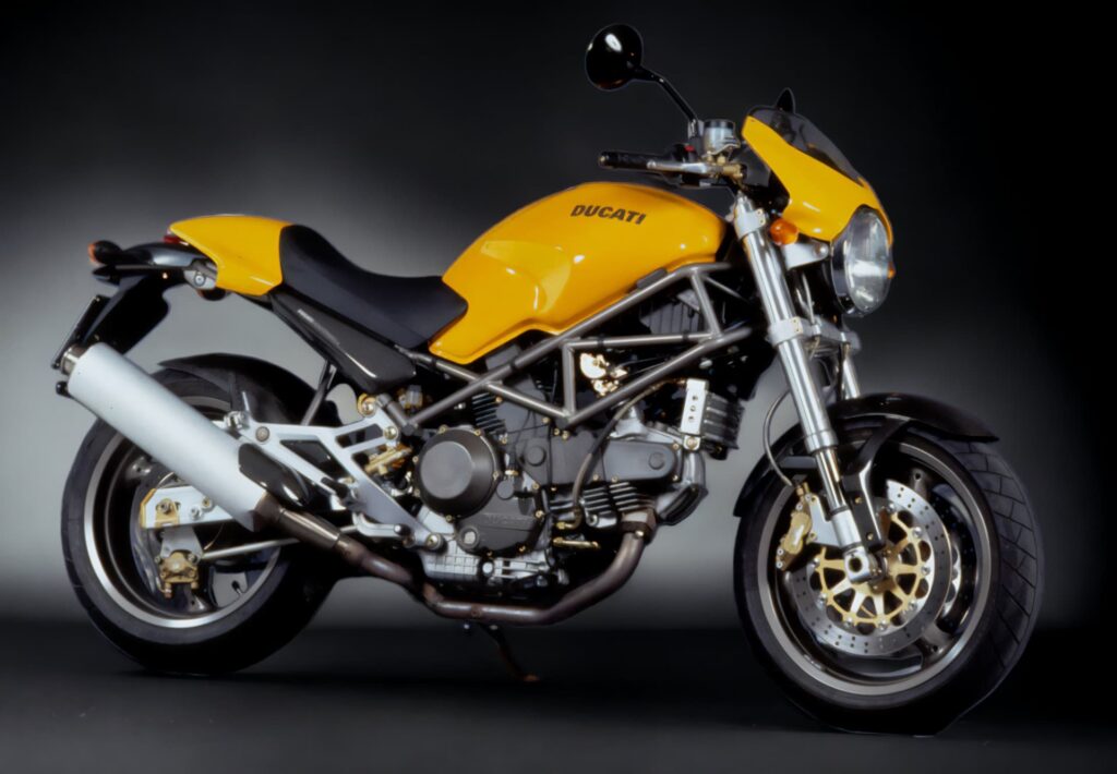 2000 Ducati Monster 900S Yellow RHS 3-4