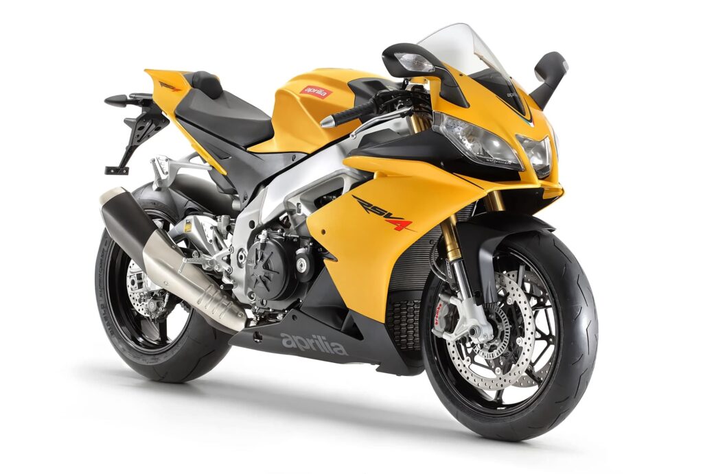 2012 2013 Aprilia RSV4 Sunlit Yellow RHS 3 4