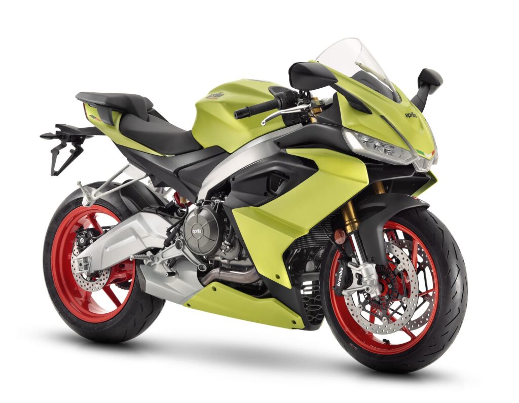 Aprilia RS 660 Acid Gold RHS diagonal studio