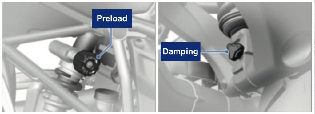 BMW R 1250 GS non-ESA set preload and damping