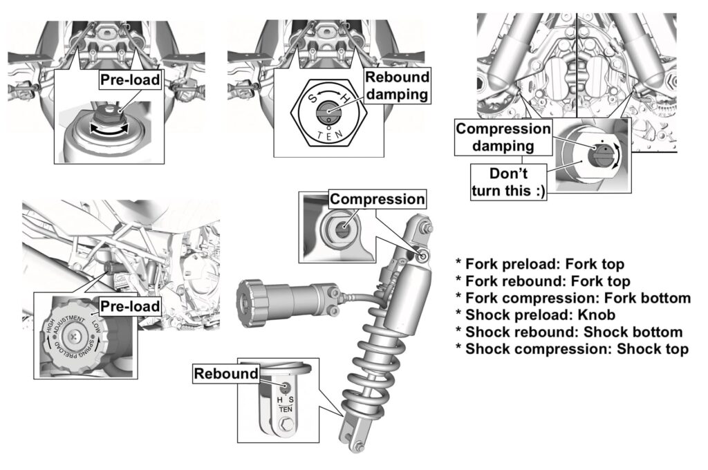 Suzuki V-Strom 800DE suspension adjustment