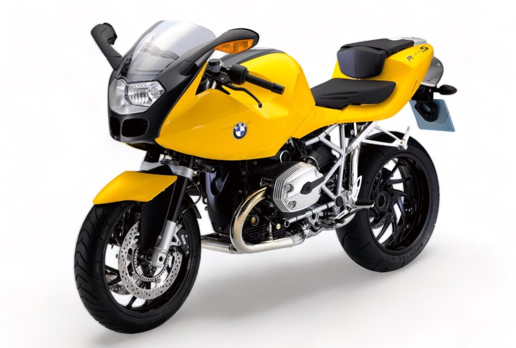 Yellow BMW R 1200 S Studio LHS 3-4