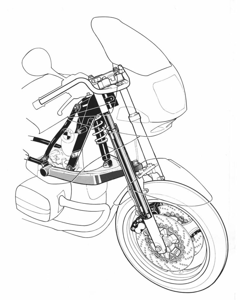 BMW R 1100 front axle and telelever