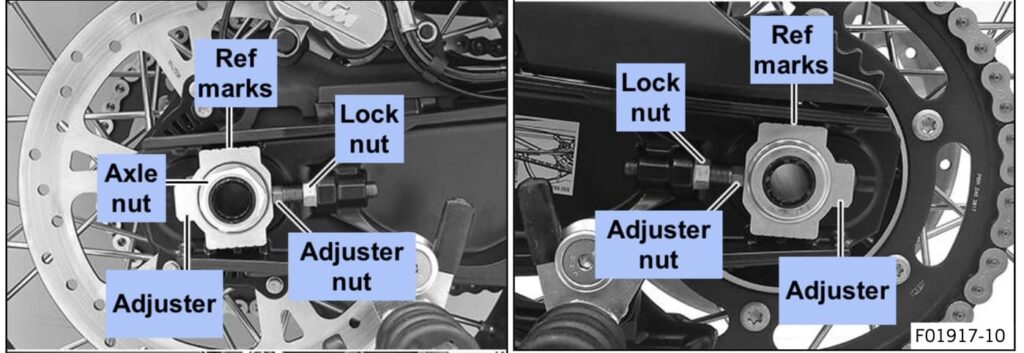 Motofomo KTM 890 Adventure adjust chain tension