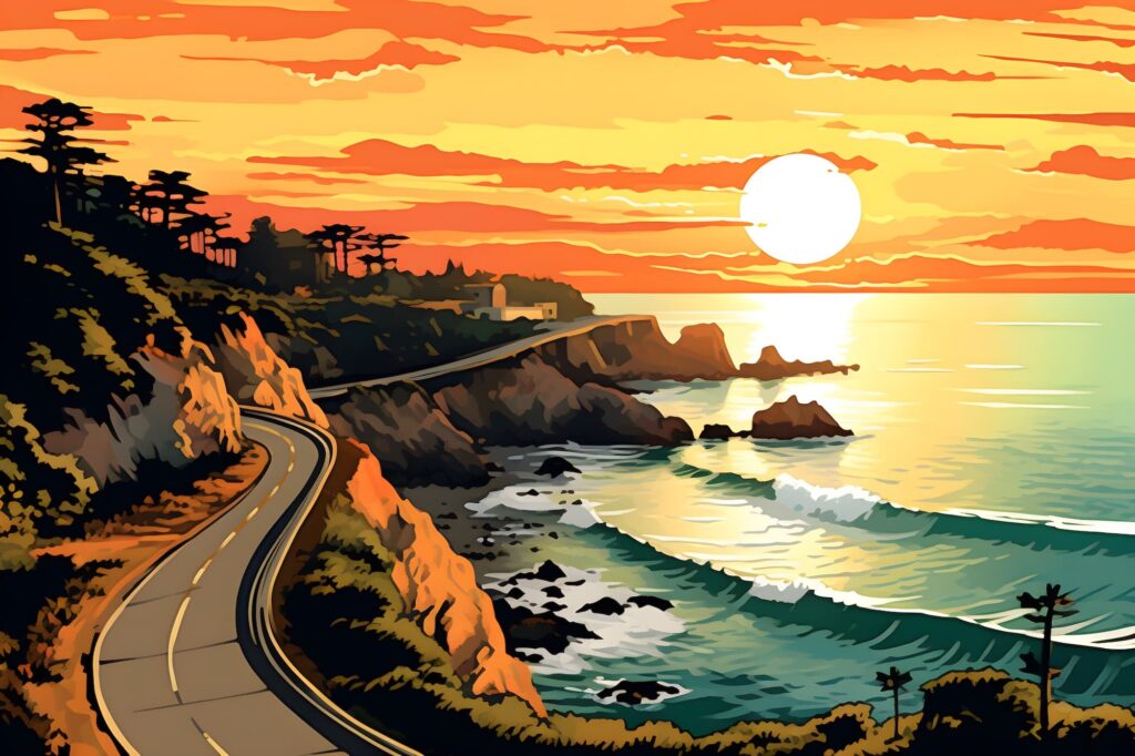 Winding seaside road in California Riding motorcycles in the US tips for foreigners