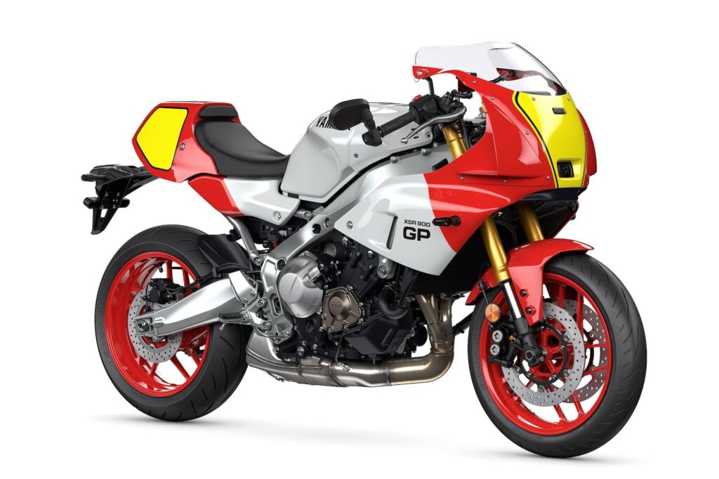 2024 Yamaha XSR900 GP Legend Red Studio RHS 3-4