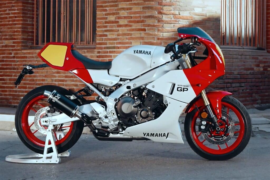 2024 Yamaha XSR900 GP with lower fairing screen grab