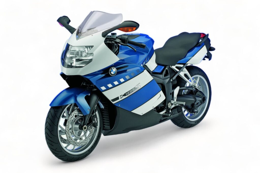 BMW K 1200 S blue and white lhs studio