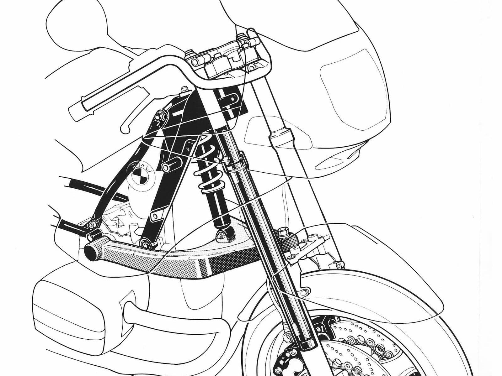 BMW R 1100 front axle and telelever