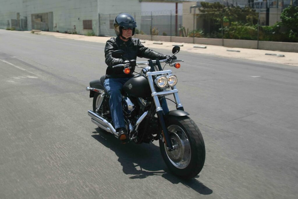 2008 Harley-Davidson FXDF Fat Bob RHS 3-4 action