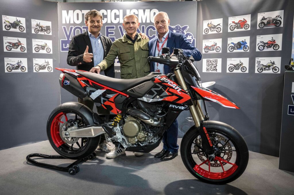 Ducati Hypermotard 698 RVE winning the EICMA popular vote for most beautiful bike 2023