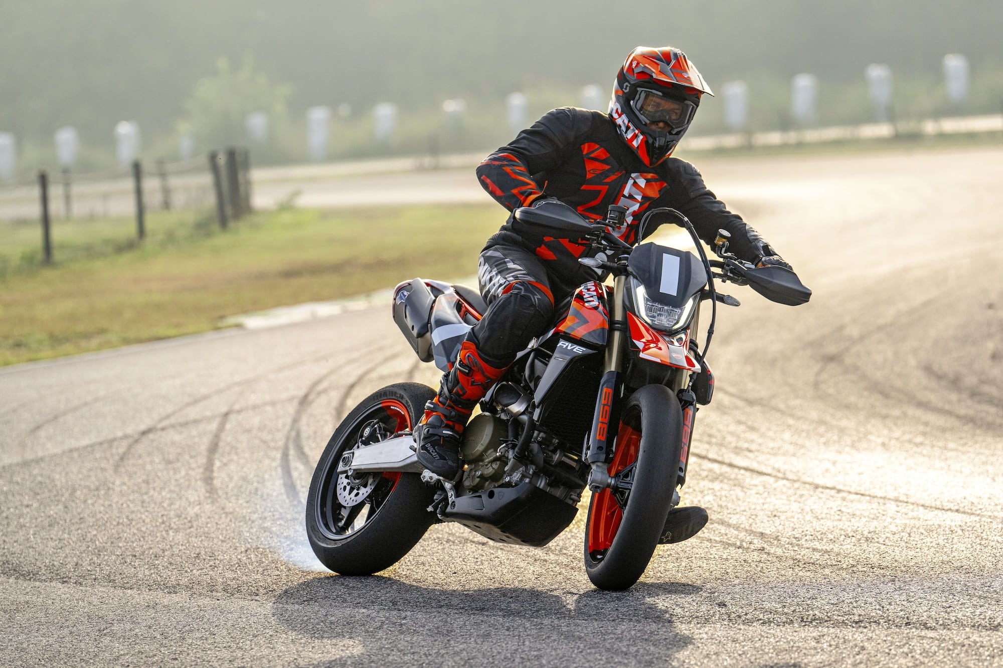 Ducati Hypermotard 698 Mono RVE action shot sliding