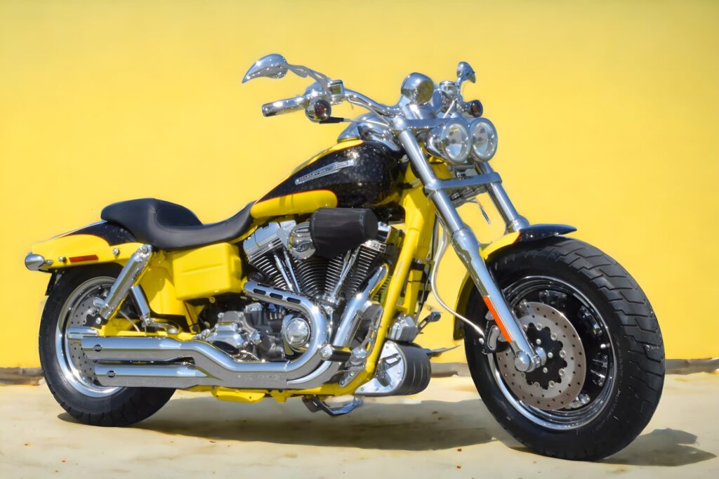 Harley-Davidson FXDFSE CVO Fat Bob Static yellow wall hi res web