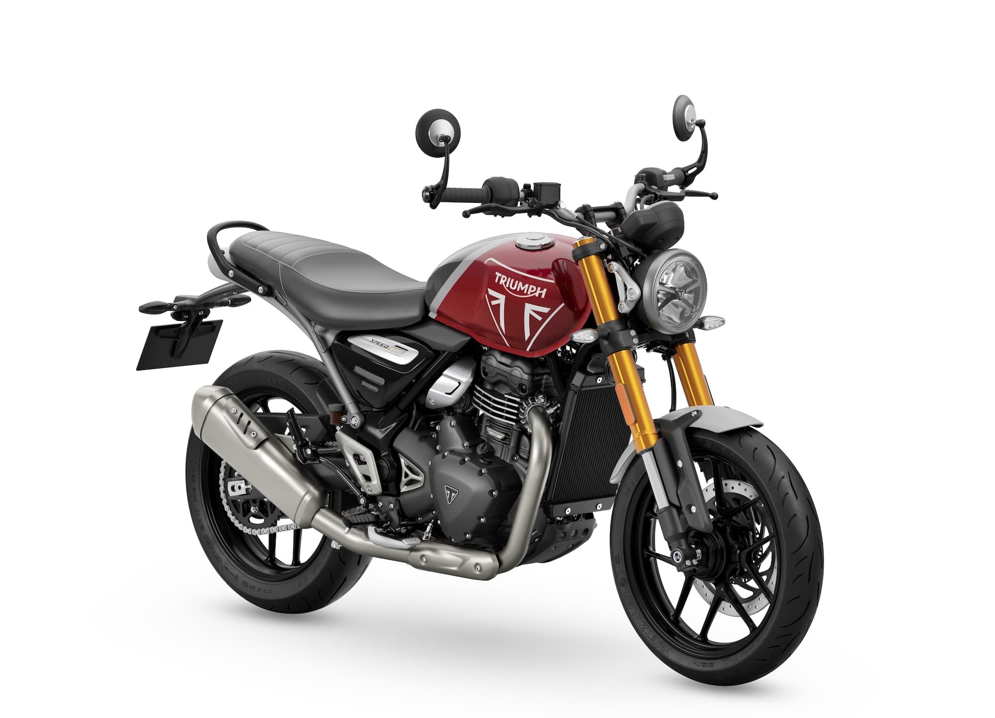 Triumph 400 Model Guide 8 2024 Triumph Speed 400 Carnival Red RHS 3-4