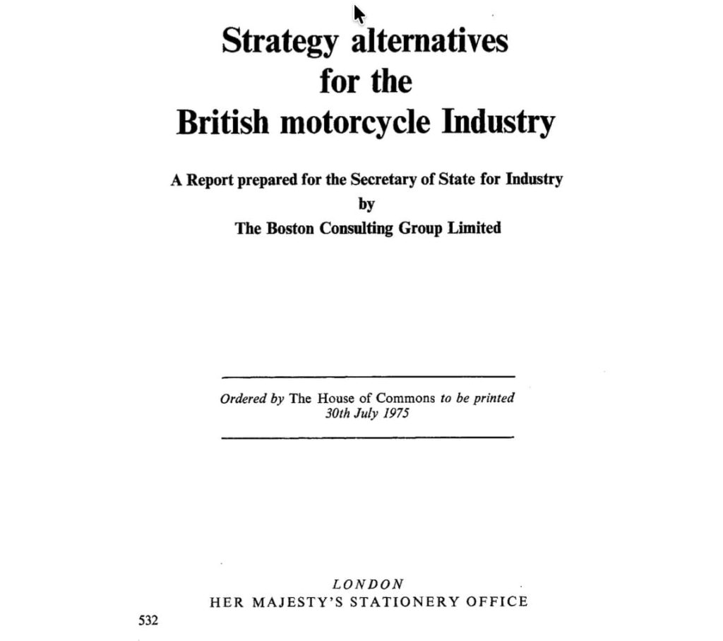 Old Triumph vs Hinckley / John Bloor Triumph 7 bcg report strategy alternatives fo4 the motorcycle industry