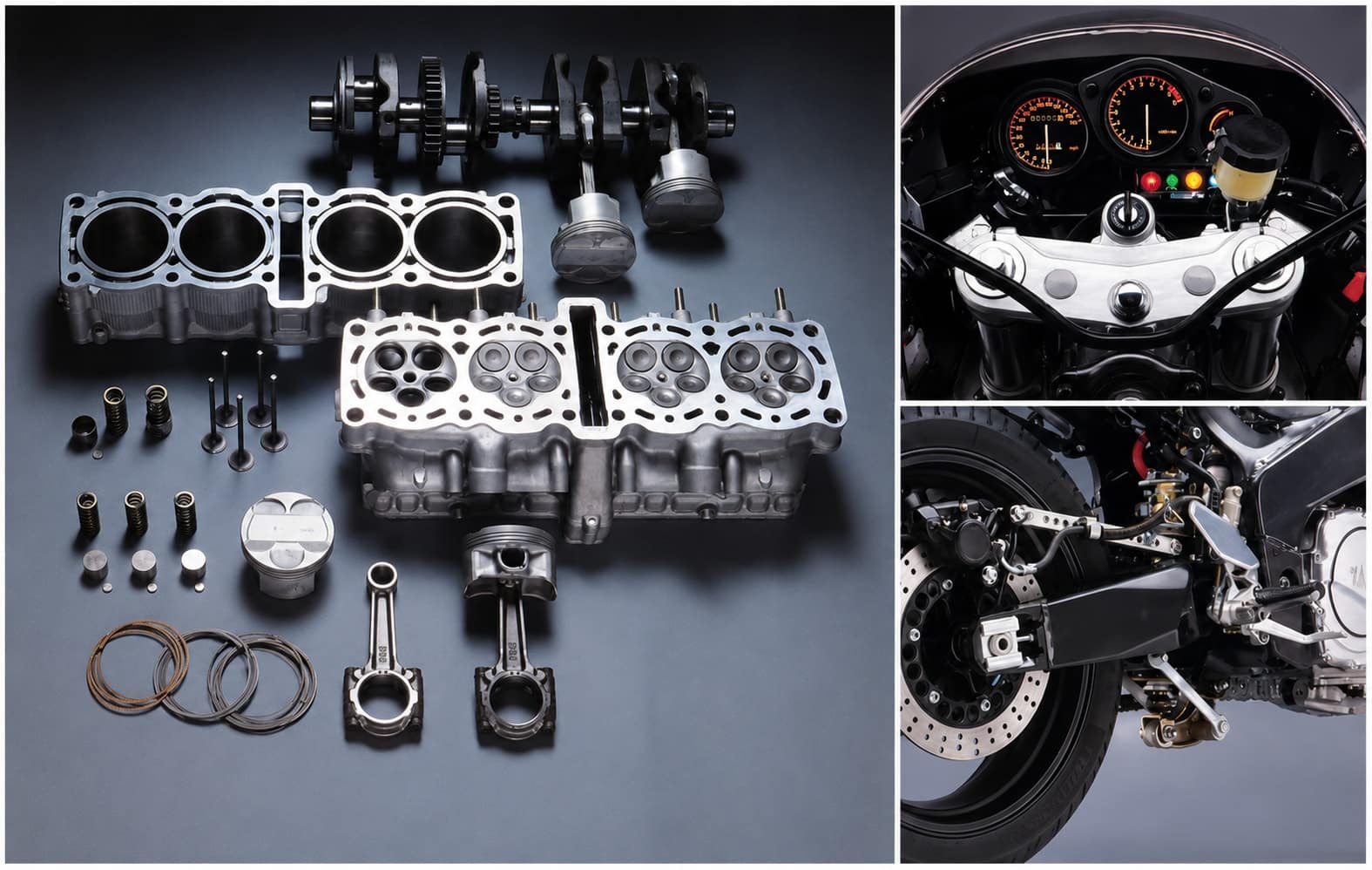 My ’80s Crush: The Yamaha FZR1000 Genesis 3 Yamaha FZR1000 Genesis engine components, instruments and rear suspension