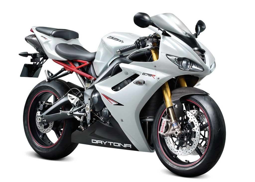 Triumph Daytona Model History and Buyer’s Guide (1967-2026) 17 2011 Triumph Daytona 675R, right-front studio view