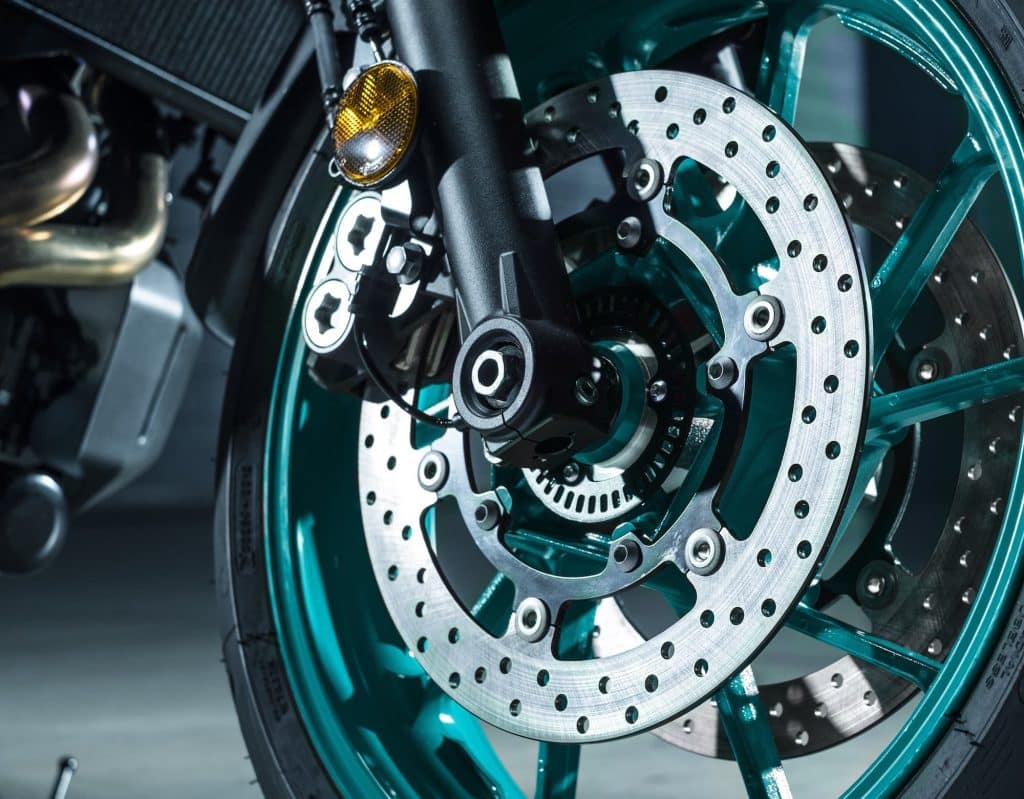 Yamaha MT-07 / FZ-07 and XSR700 Buyer’s Guide (2014–2026) 9 2021 Yamaha MT-07 front brake and caliper