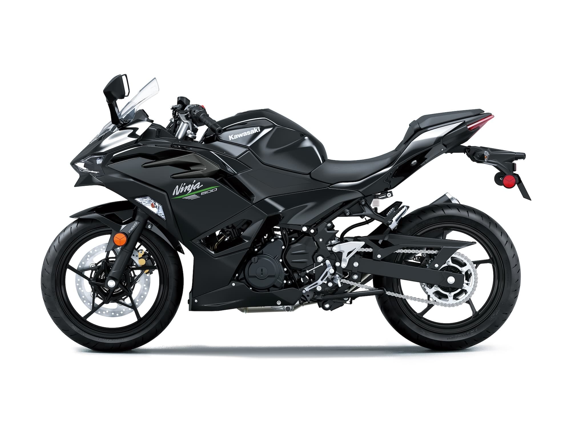 Kawasaki Ninja 300, 400, Ninja 500, Z300, Z400, and Z500 — Complete Buyer’s Guide 18 Black 2024 Kawasaki Ninja 500 viewed from the left side