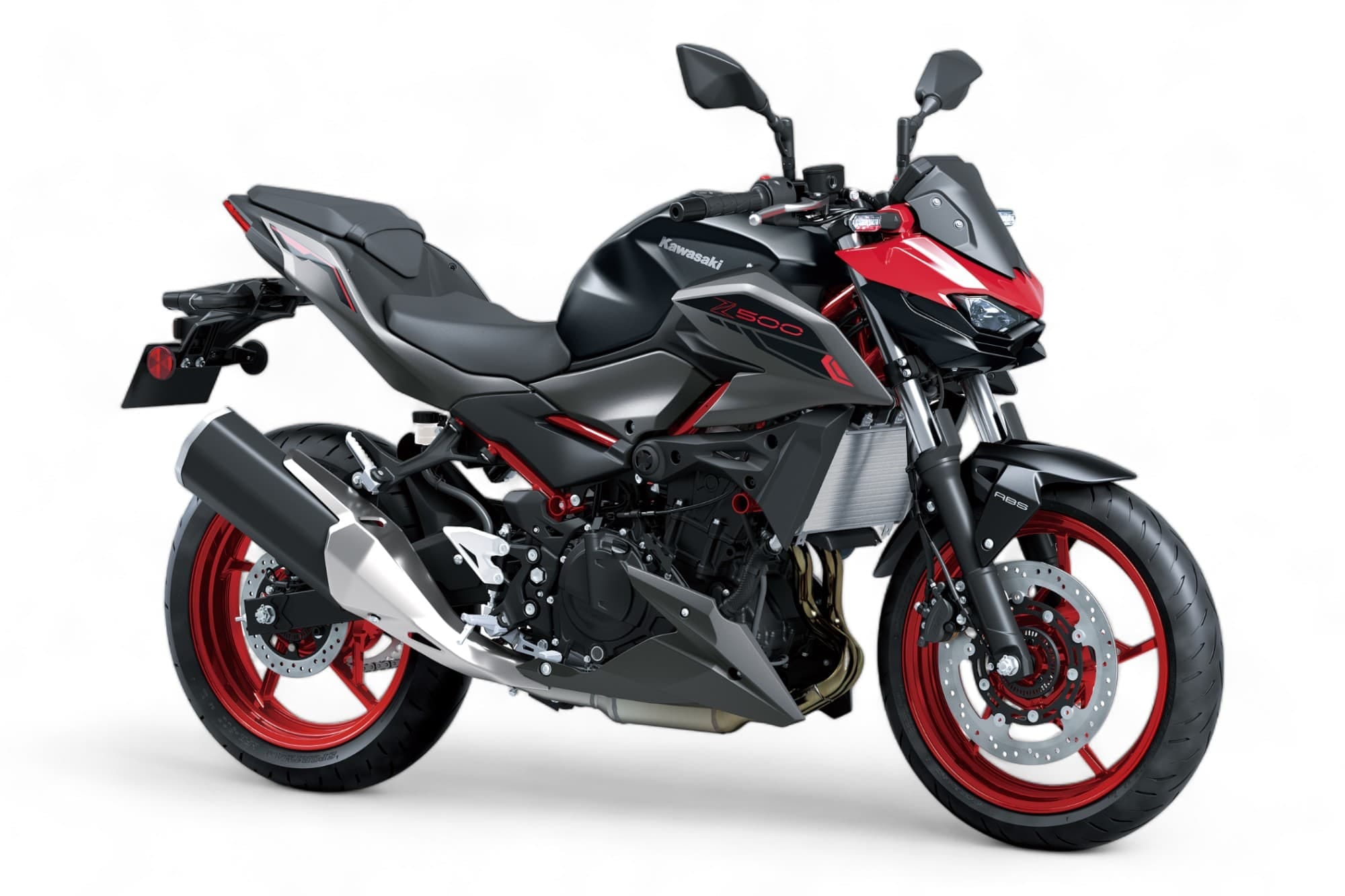 Kawasaki Ninja 300, 400, Ninja 500, Z300, Z400, and Z500 — Complete Buyer’s Guide 14 Red and black 2024 Kawasaki Z500 viewed from the right front