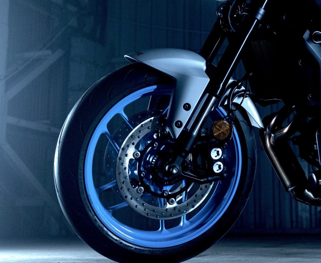 Yamaha MT-07 / FZ-07 and XSR700 Buyer’s Guide (2014–2026) 13 2025 Yamaha MT07 Front wheel and caliper