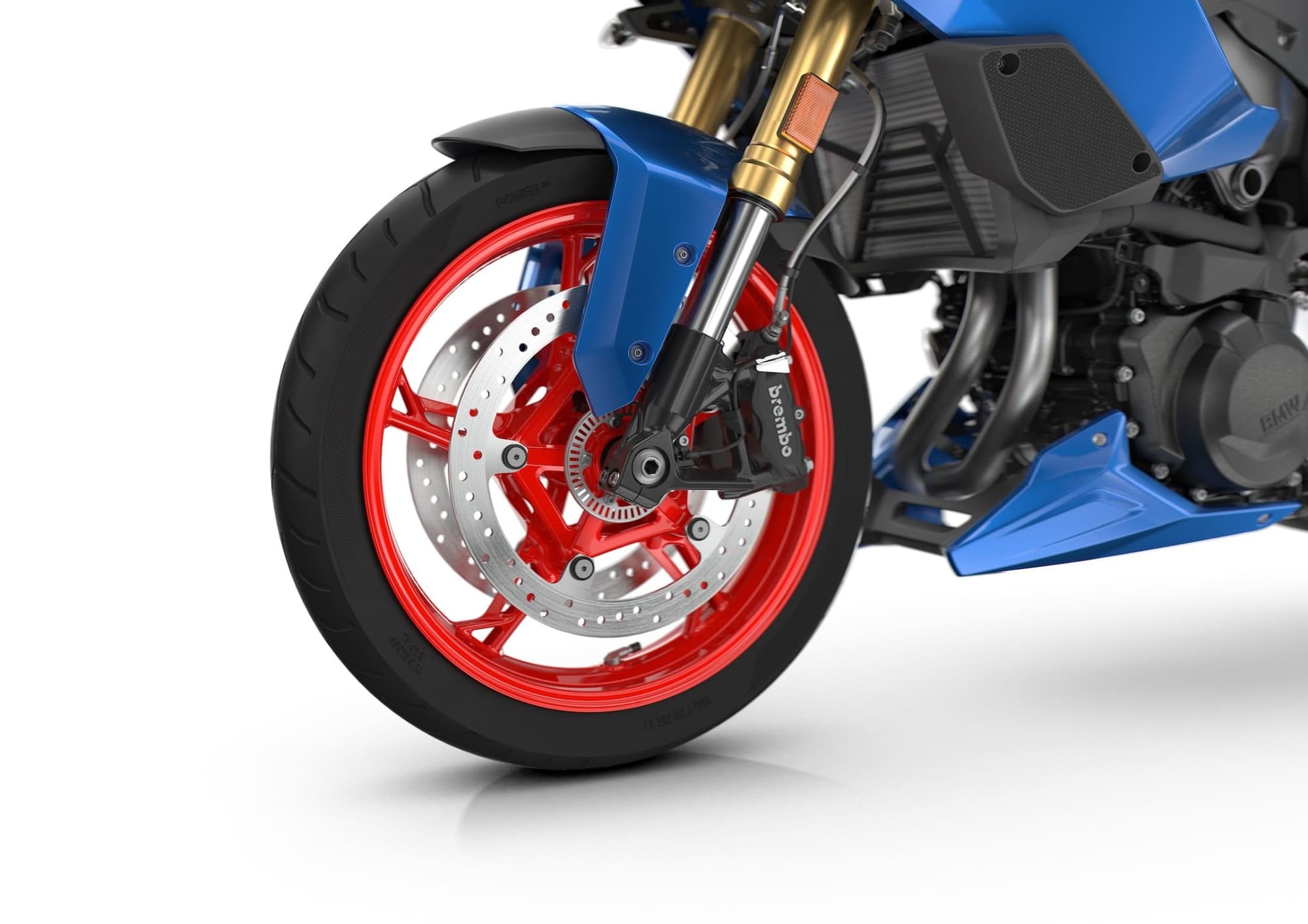 BMW F 900 XR Review: The Sleeper 8 2025 BMW F 900 XR Sport front wheel, Brembo brake caliper, and adjustable 43 mm fork
