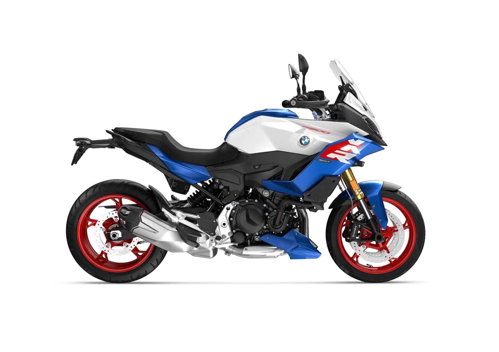 BMW F 900 XR Review: The Sleeper 10 2025 BMW F 900 XR Sport right-side profile in white, blue, and red