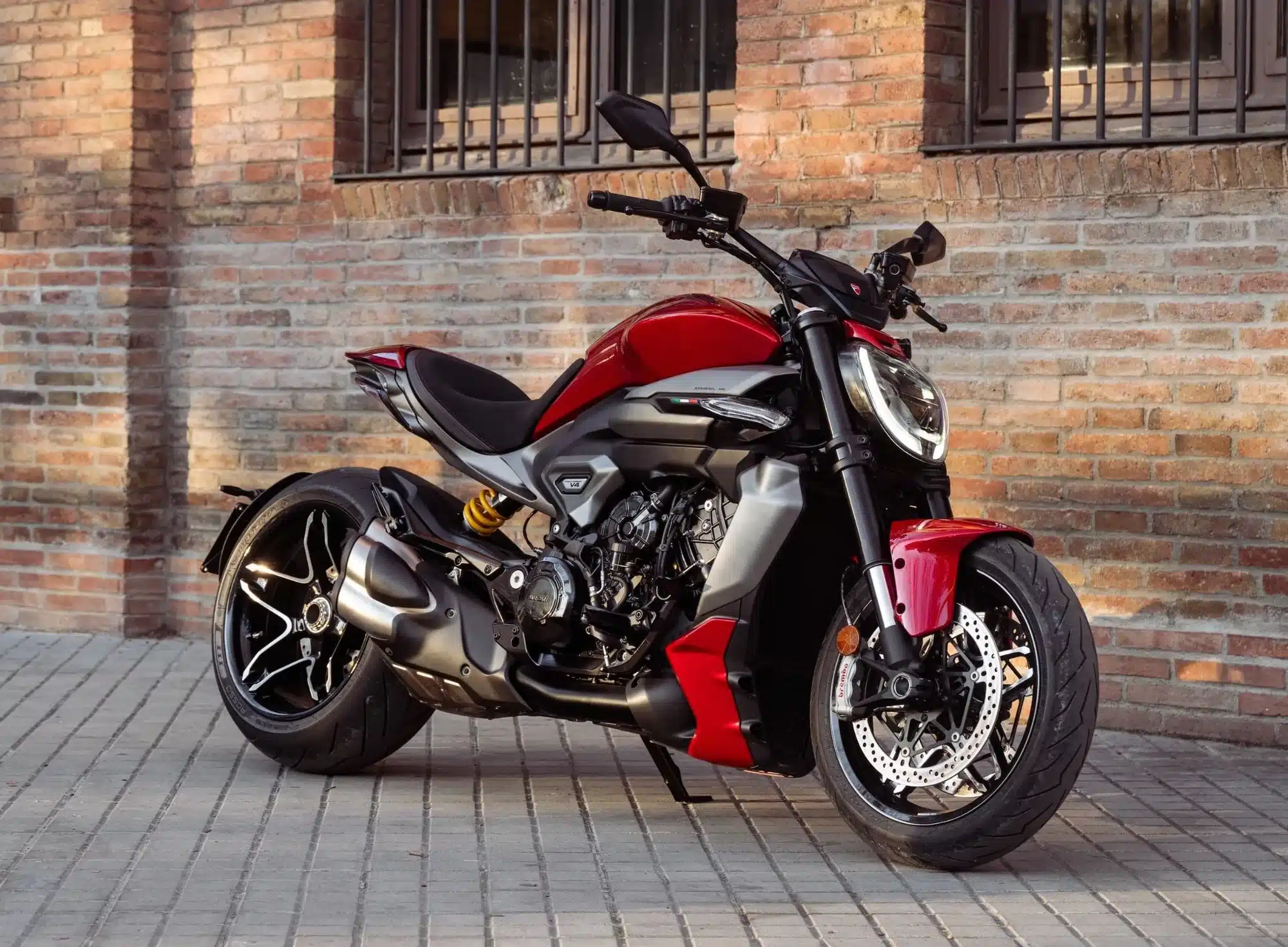 All the V4 Motorcycles You Can Buy New or Used (2026) 13 2025 Ducati XDiavel V4 in red, right-front three-quarter view